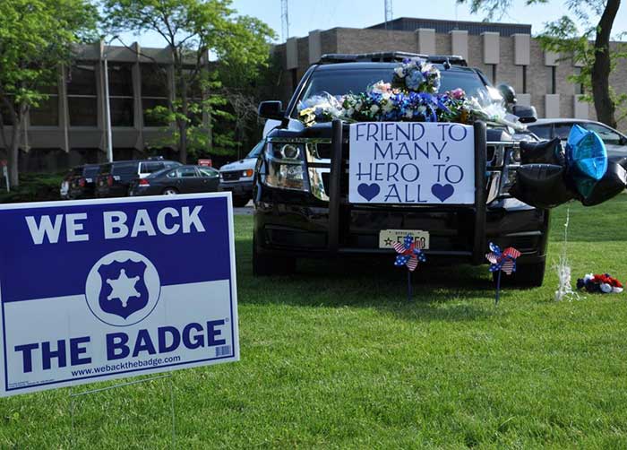 memorial for slain Racine Police Officer John Hetland